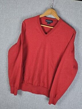 Brooks Brothers 100% Supima Cotton Red Sweater Mens Sz L